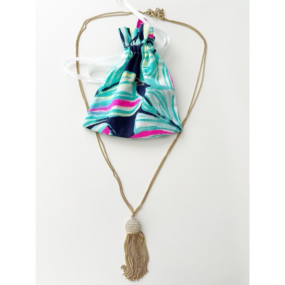 NWT Lilly Pulitzer Womesn Jellyfish Tassel Necklace Multi Strand‎ Beachy